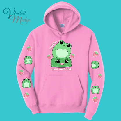 Unisex Kawaii Frog  Sweater Hoodie  : Perfect Mother's Day Gift & Fall Winter Essential  .  Trendy, Unisex Style for Your Best Friend's Wardrobe