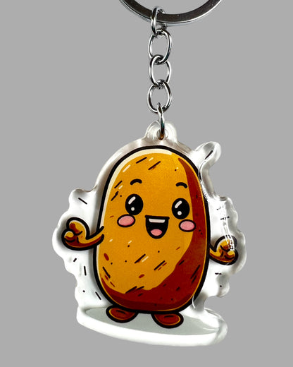 Potato Acrylic Keychain, Cute kawaii memorial ornament, pet portrait charm, backpack fob, dad car décor, stocking stuffer, birthday gift, Other