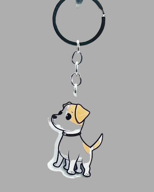 Jack Russell Terrier Acrylic keychain, Cute kawaii memorial ornament, pet portrait charm gift, backpack fob, dad car décor, dog mom gift