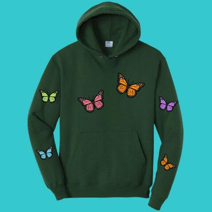 Unisex Butterfly Unisex Sakura  Kawaii Frog Sweater Hoodie : Perfect Mother's Day Gift & Fall Winter Essential  .  Trendy, Blossom Style for Your Best Friend