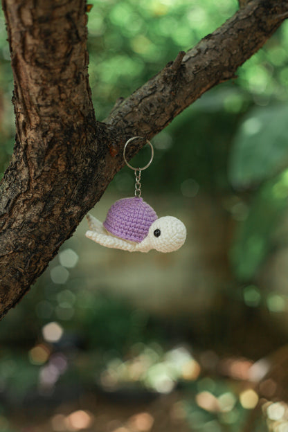 Turtle Crochet Keychain Miniature amigurumi figurine for office desk decor, fidget sensory toy, unique gift for car dashboard . kawaii pocket  hug
