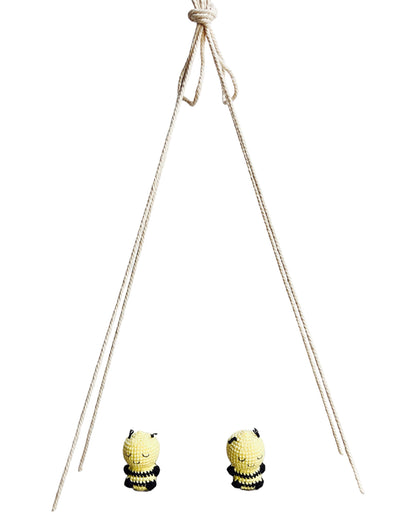 Bees on a swing  Hanging Wall Shelf