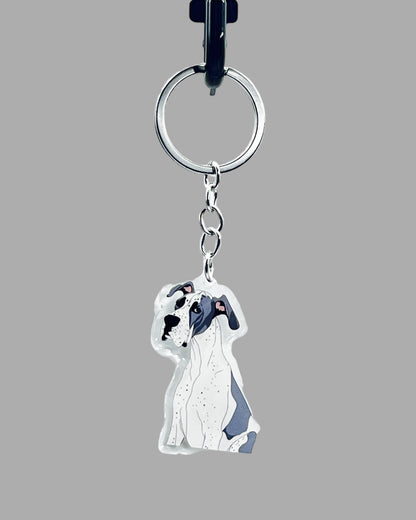 Dog  Acrylic Keychain Cute kawaii memorial ornament, pet portrait charm gift  backpack photo fob, dad car décor, dog mom gift