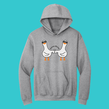 Unisex Clothing  Silly Goose Kawaii  Sweatshirt Hoodie :  Couples Gift .Best Friend Gift.  Fall Winter Essential