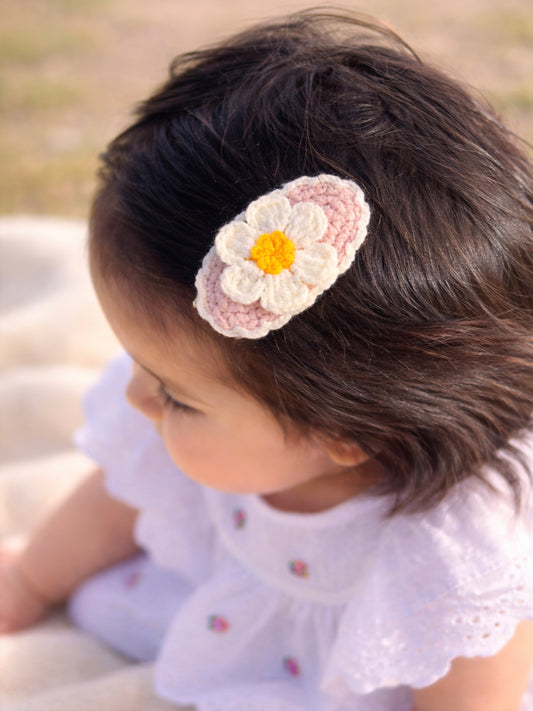 Crochet Trim Snap Hair Clips, Hair barrettes for kids