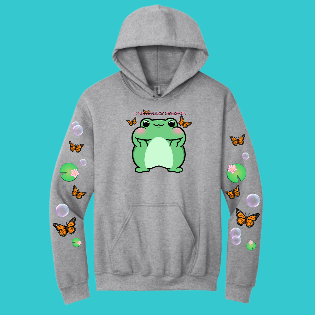 Youth Frog Sweatshirt Unisex Clothing Kawaii Hoodie : Frog and toad and Best Friend Gift . Fall Winter Essential. Mothers Day Gift for her