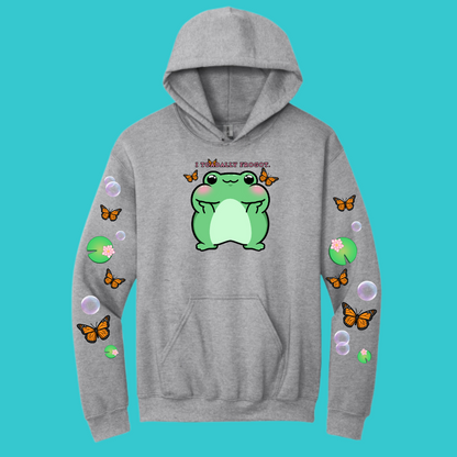 Youth Frog Sweatshirt Unisex Clothing Kawaii Hoodie : Frog and toad and Best Friend Gift . Fall Winter Essential. Mothers Day Gift for her