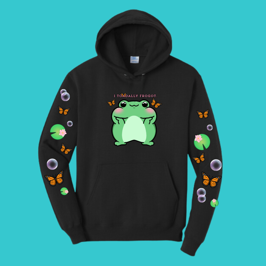 Youth Frog Sweatshirt Unisex Clothing Kawaii Hoodie : Frog and toad and Best Friend Gift . Fall Winter Essential. Mothers Day Gift for her