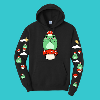 Unisex Kawaii Frog  Sweater Hoodie  : Perfect Mother's Day Gift & Fall Winter Essential  .  Trendy, Unisex Style for Your Best Friend's Wardrobe