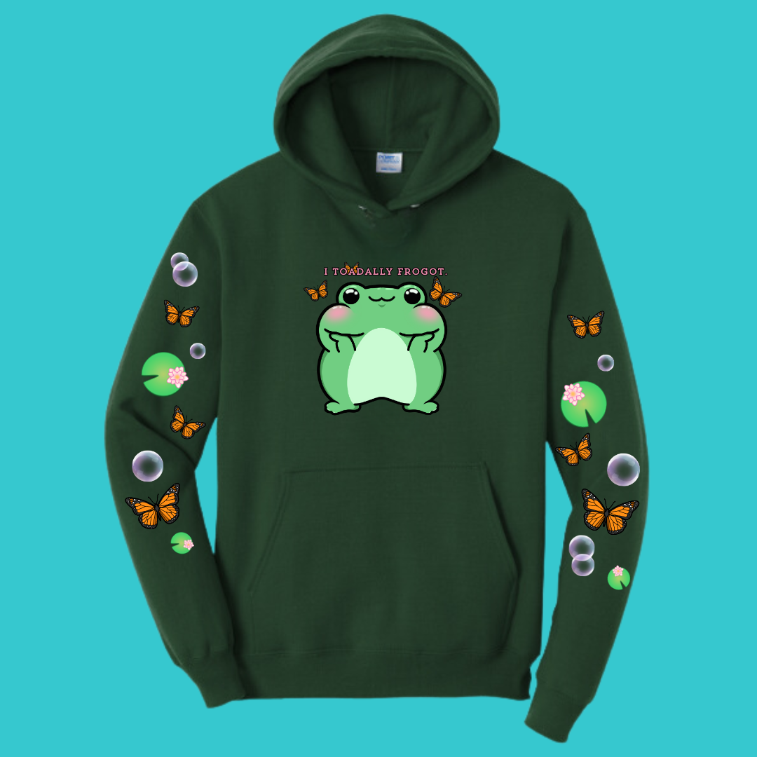 Youth Frog Sweatshirt Unisex Clothing Kawaii Hoodie : Frog and toad and Best Friend Gift . Fall Winter Essential. Mothers Day Gift for her