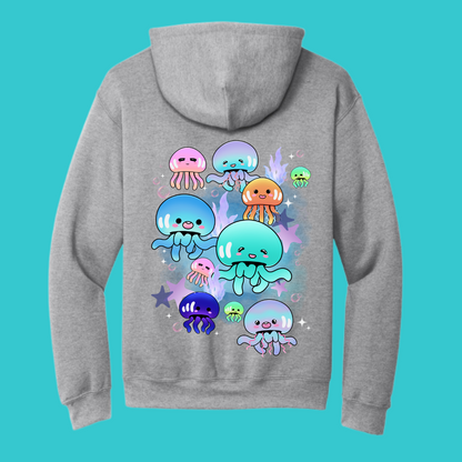 Jellyfish Sweatshirt Unisex Clothing Kawaii Hoodie :  Best Friend Gift . Fall Winter Essential . Beach, Ocean, coastal . Mothers Day Gift for her