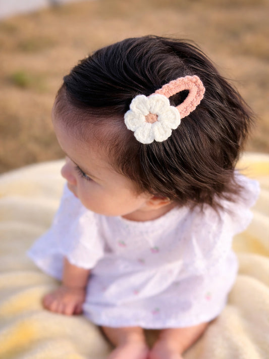 Crochet Trim Snap Hair Clips, Hair barrettes for kids