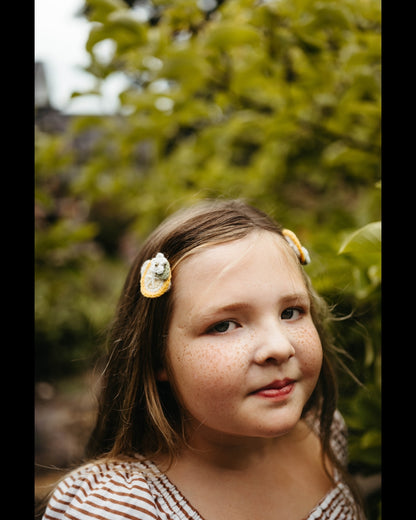 Crochet Trim Snap Hair Clips, Hair barrettes for kids