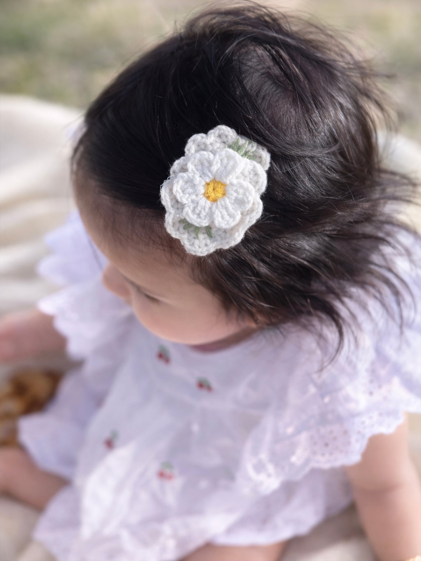 Crochet Trim Snap Hair Clips, Hair barrettes for kids