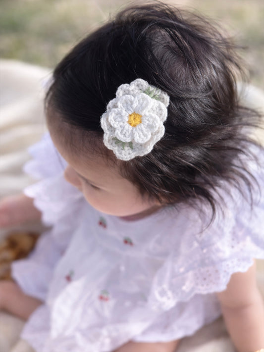 Crochet Trim Snap Hair Clips, Hair barrettes for kids