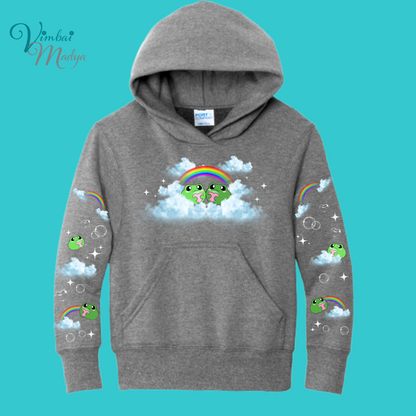 Youth Kawaii Frog  Sweater Hoodie  : Perfect Mother's Day Gift & Fall Winter Essential  .  Trendy, Unisex Style for Your Best Friend's Wardrobe