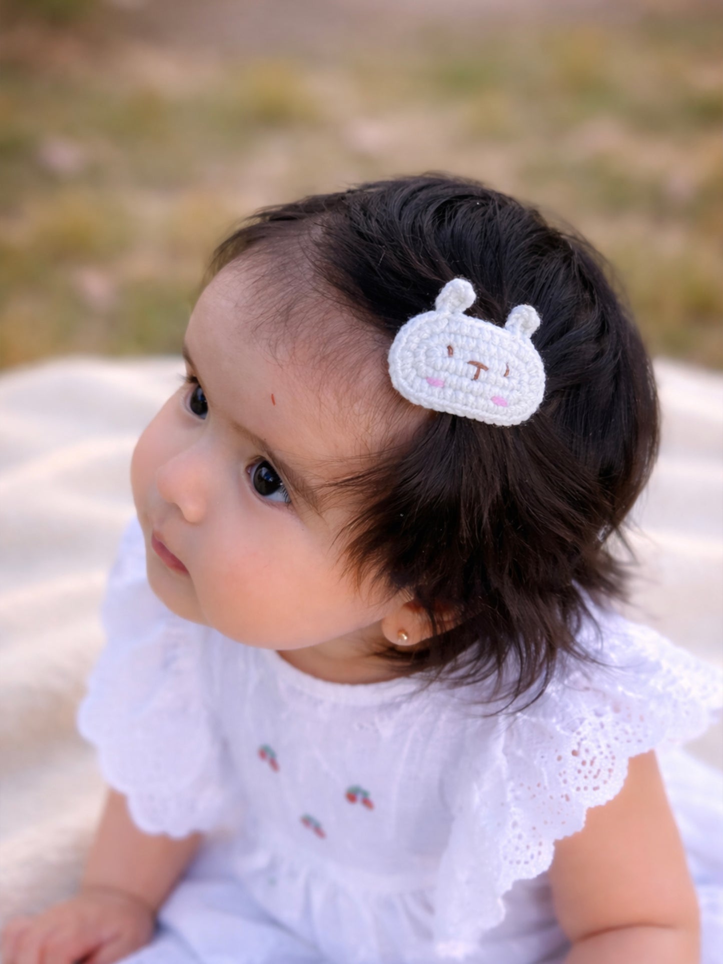 Crochet Trim Snap Hair Clips, Hair barrettes for kids