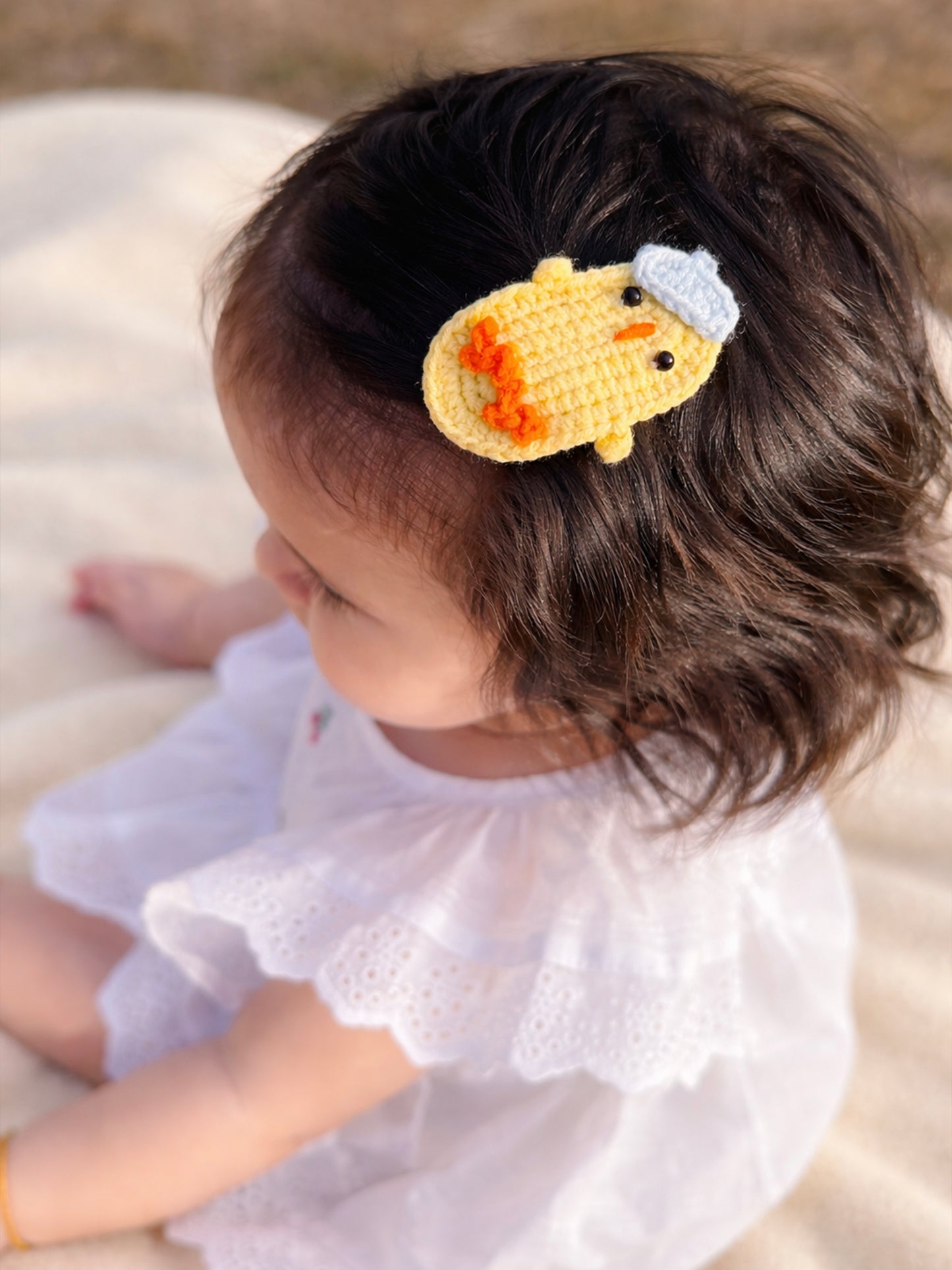 Crochet Trim Snap Hair Clips, Hair barrettes for kids