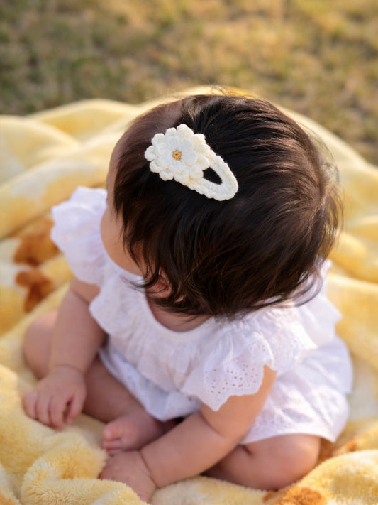 Crochet Trim Snap Hair Clips, Hair barrettes for kids