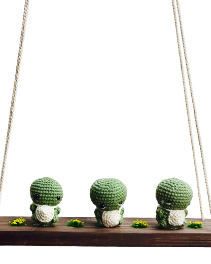 Turtles on a swing  Hanging Wall Shelf