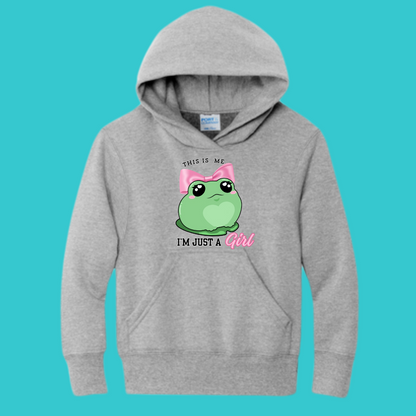 Youth Frog Sweatshirt Unisex Clothing Kawaii Hoodie : Frog and Toad and Bow Best Friend Gift . Fall Winter Essential. Mothers Day Gift for her