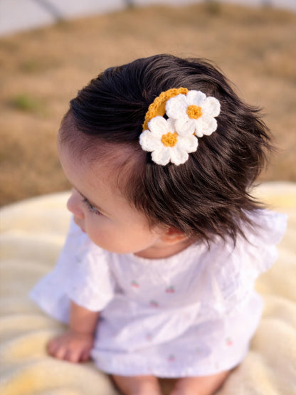 Crochet Trim Snap Hair Clips, Hair barrettes for kids