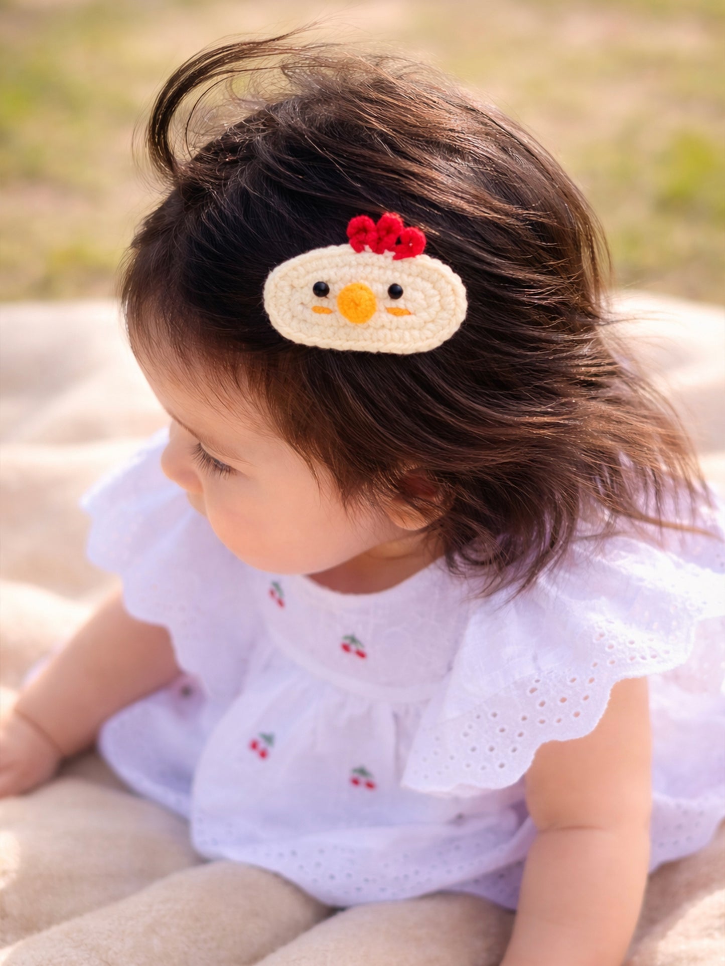 Crochet Trim Snap Hair Clips, Hair barrettes for kids