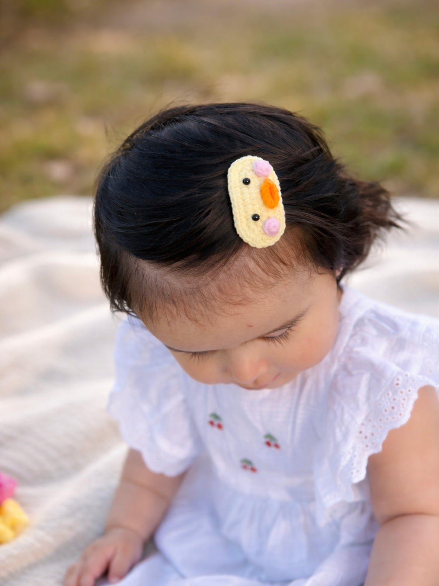 Crochet Trim Snap Hair Clips, Hair barrettes for kids