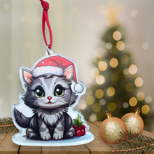 Acrylic Pet ornament, Christmas Ornament, Pet Memorial Ornament,Christmas Photo Ornament, Pet Portrait