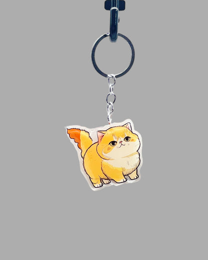 Persian Cat Acrylic Keychain, Cute kawaii memorial ornament, pet portrait charm, backpack fob, dad car décor, stocking stuffer, birthday gift