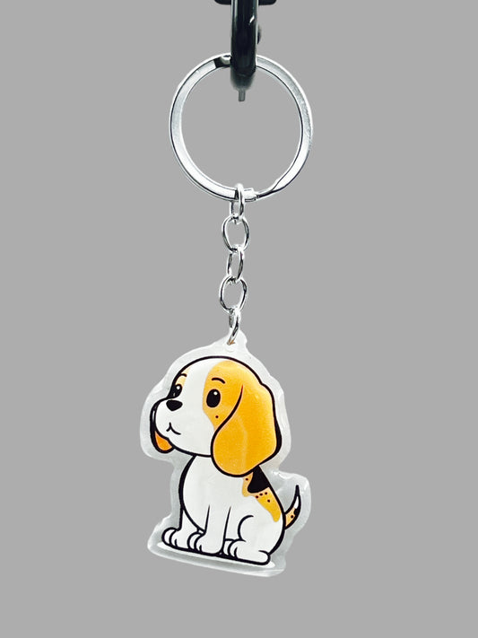 Beagle Dog Acrylic keychain Cute kawaii memorial ornament, pet portrait charm gift  backpack photo fob, dad car décor, first day of school