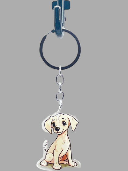 Golden Labrador Dog Acrylic keychain, Cute kawaii memorial ornament, pet portrait charm gift, backpack photo fob, dad car décor, dog mom gift