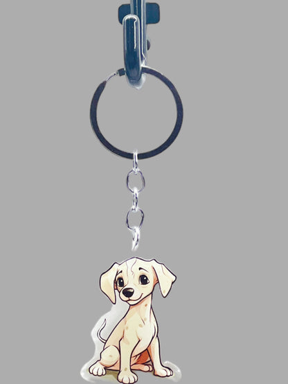 Golden Labrador Dog Acrylic keychain, Cute kawaii memorial ornament, pet portrait charm gift, backpack photo fob, dad car décor, dog mom gift