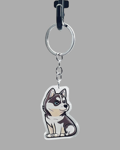 Dog  Acrylic Keychain Cute kawaii memorial ornament, pet portrait charm gift  backpack photo fob, dad car décor, dog mom gift