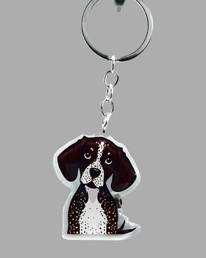Dog  Acrylic keychain Cute kawaii memorial ornament, pet portrait charm gift  backpack photo fob, dad car décor, dog mom gift