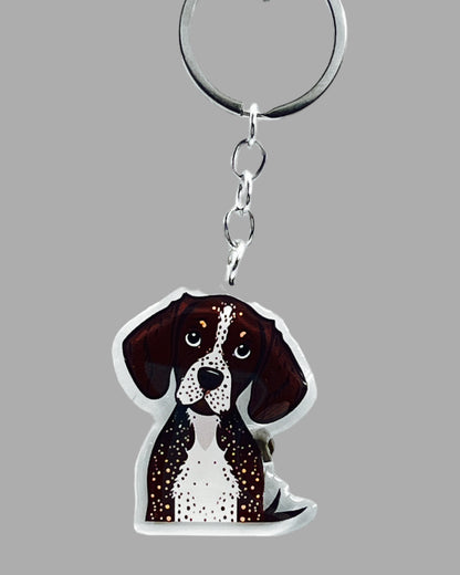Dog  Acrylic keychain Cute kawaii memorial ornament, pet portrait charm gift  backpack photo fob, dad car décor, dog mom gift