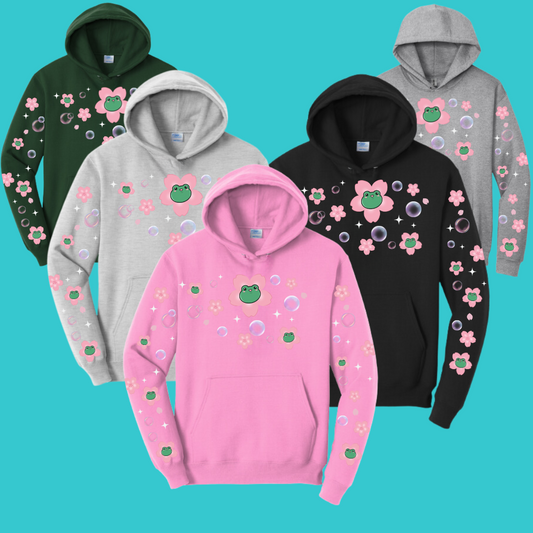 Sakura  Kawaii Frog Sweater Hoodie : Perfect Mother's Day Gift & Fall Winter Essential  .  Trendy, Blossom Style for Your Best Friend