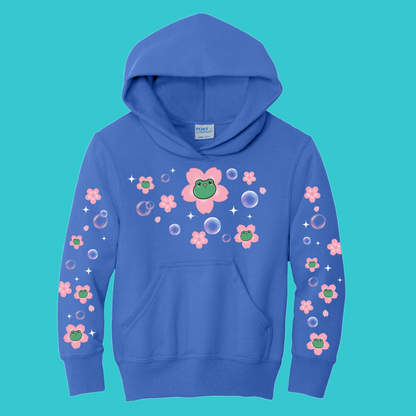 Youth Kawaii Frog Sakura Hoodie  : Perfect Mother's Day Gift & Fall Winter Essential  .  Trendy, Cherry Blossom Style for Your Best Friend's