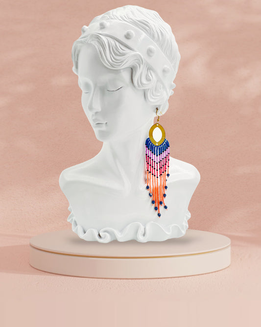 Handcrafted Beaded Fringe Earrings: Drop Dangle Style, Ideal for Summer, Weddings, and Special Gifts for Bridesmaids, Best Friends, and mothers
