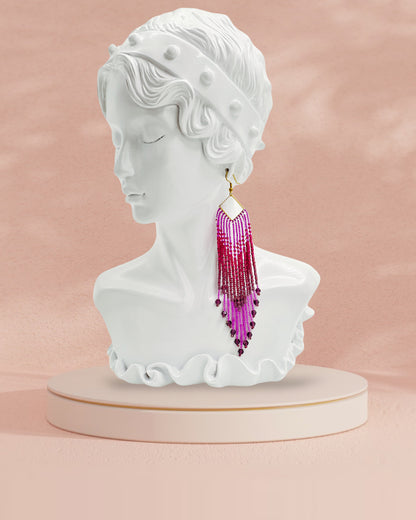 Handcrafted Beaded Fringe Earrings: Drop Dangle Style, Ideal for Summer, Weddings, and Special Gifts for Bridesmaids, Best Friends, and mothers