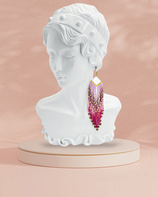 Handcrafted Beaded Fringe Earrings: Drop Dangle Style, Ideal for Summer, Weddings, and Special Gifts for Bridesmaids, Best Friends, and mothers