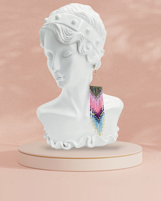 Handcrafted Beaded Fringe Earrings: Drop Dangle Style, Ideal for Summer, Weddings, and Special Gifts for Bridesmaids, Best Friends, and mothers
