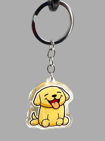 Dog  Acrylic Keychain Cute kawaii memorial ornament, pet portrait charm gift  backpack photo fob, dad car décor, dog mom gift