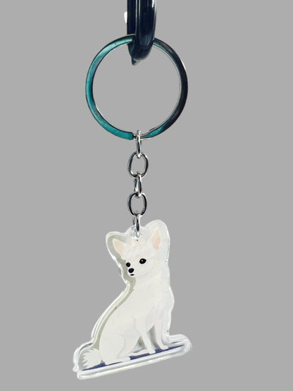 Chihuahua Acrylic Keychain Cute kawaii memorial ornament, pet portrait charm gift  backpack fob, dad car décor, dog mom