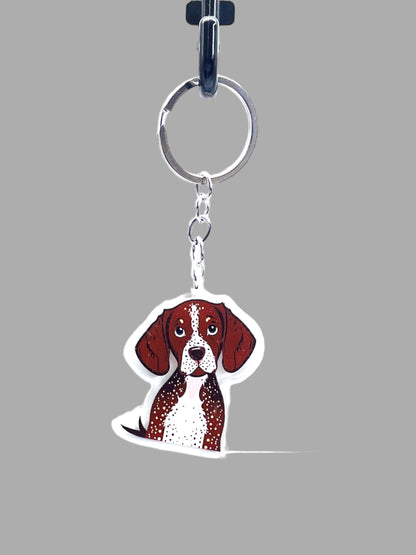 German Shorthaired Pointer Dog Acrylic Keychain, Cute kawaii memorial ornament, pet portrait charm gift backpack fob, dad car décor, dog mom gift