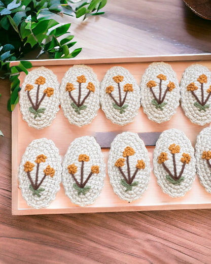 Trendy Girls' Gifts : Crochet Hair Clips . Barrettes for Teens, Granddaughters, Newborn Girl Outfits, with Embroidery Designs