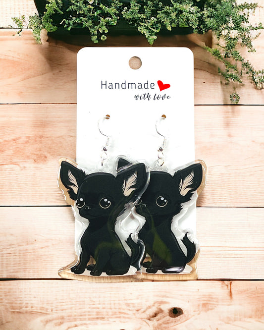 Dog mom Acrylic fun kawaii earrings, pet memorial charm, cute puppy, loss sympathy, quirky earrings, grief gift for her, animal lover gift