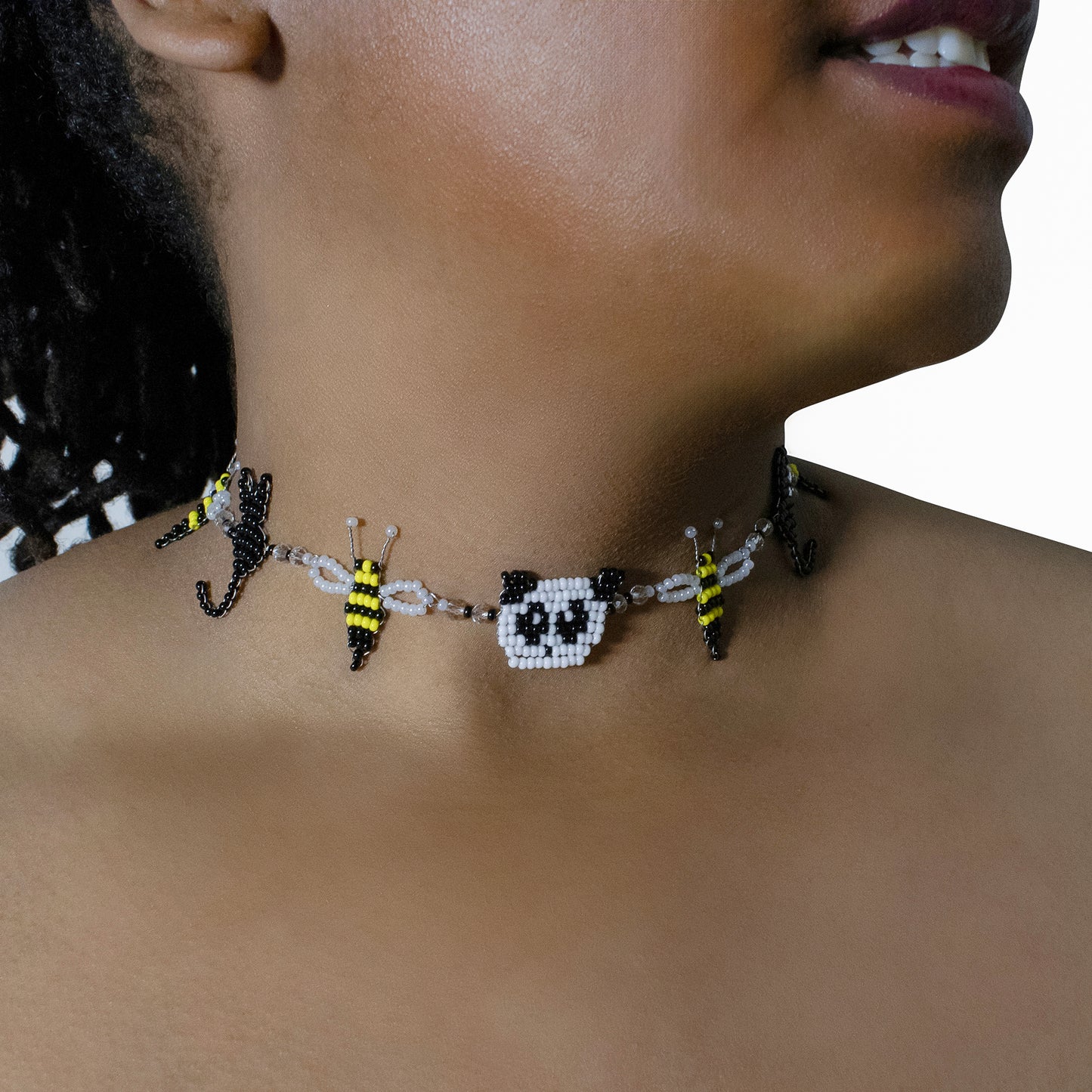 Bee, cat necklace