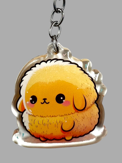 Illama kawaii farm animal Acrylic Keychain, Cute kawaii memorial ornament, pet portrait charm gift  backpack fob, dad car décor, first day of school gift