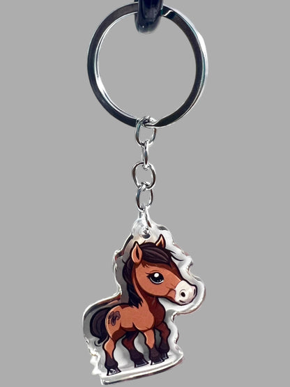 Horse Acrylic Keychain, Cute kawaii memorial ornament, pet portrait charm gift  backpack Horse Acrylic Keychain, Farm Animal Cute kawaii memorial ornament, pet portrait charm gift  backpack fob, dad car décor, first day of school gift